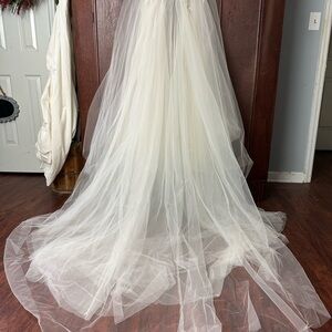 Elegant White wedding dress overskirt